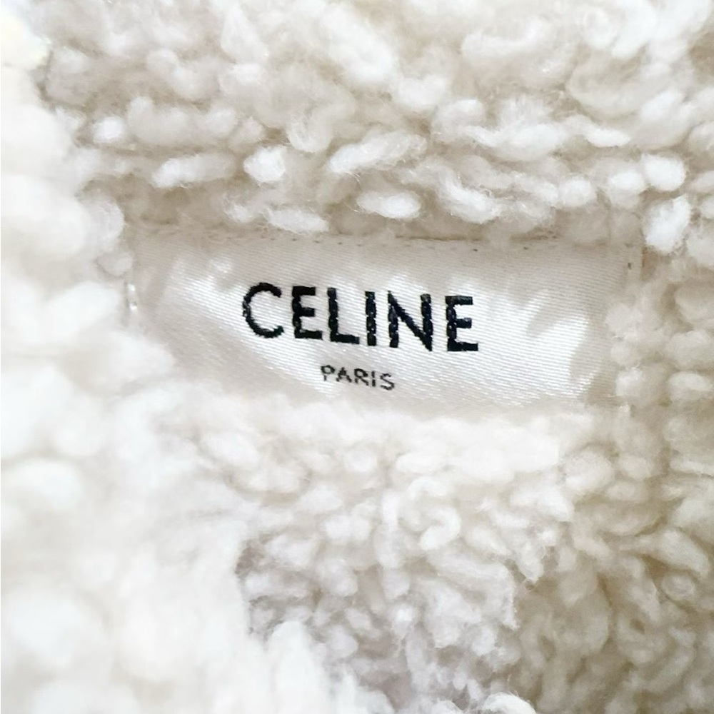 Authentic Celine White Sherpa Collar Jacket - Picture 4 of 7